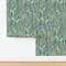 Wild Grasses Plants Nature Blue Green Vintage Wilderness Mid Century Rustic Antique Meadows Fields Beautiful Custom Removable Wallpaper by Spoonflower Peel & Stick Wallpaper 2FT Wide